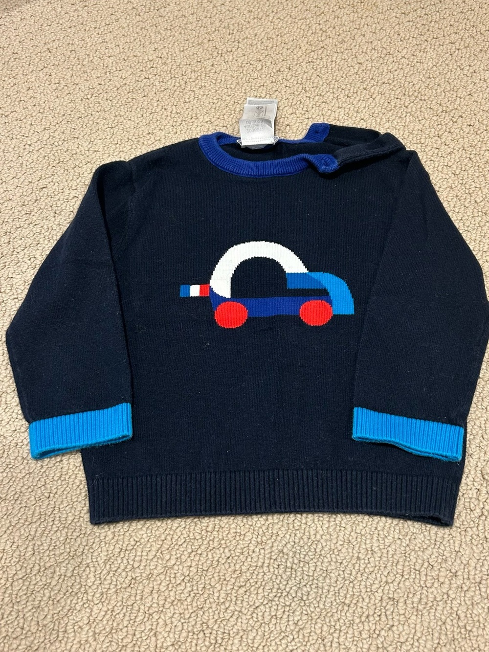 Jacadi Navy and Royal Blue Knit Sweater